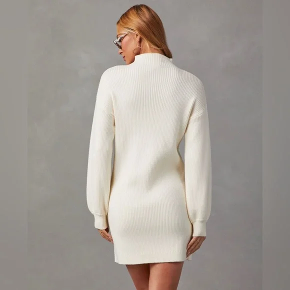 VICI Dolls Anastasia Mock Neck Knit Cream Sweater Dress Medium Last one!! - Picture 2 of 5